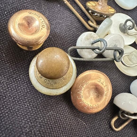 Random mix assortment antique vintage cufflinks buttons jewelry bundle lot - Picture 7 of 7